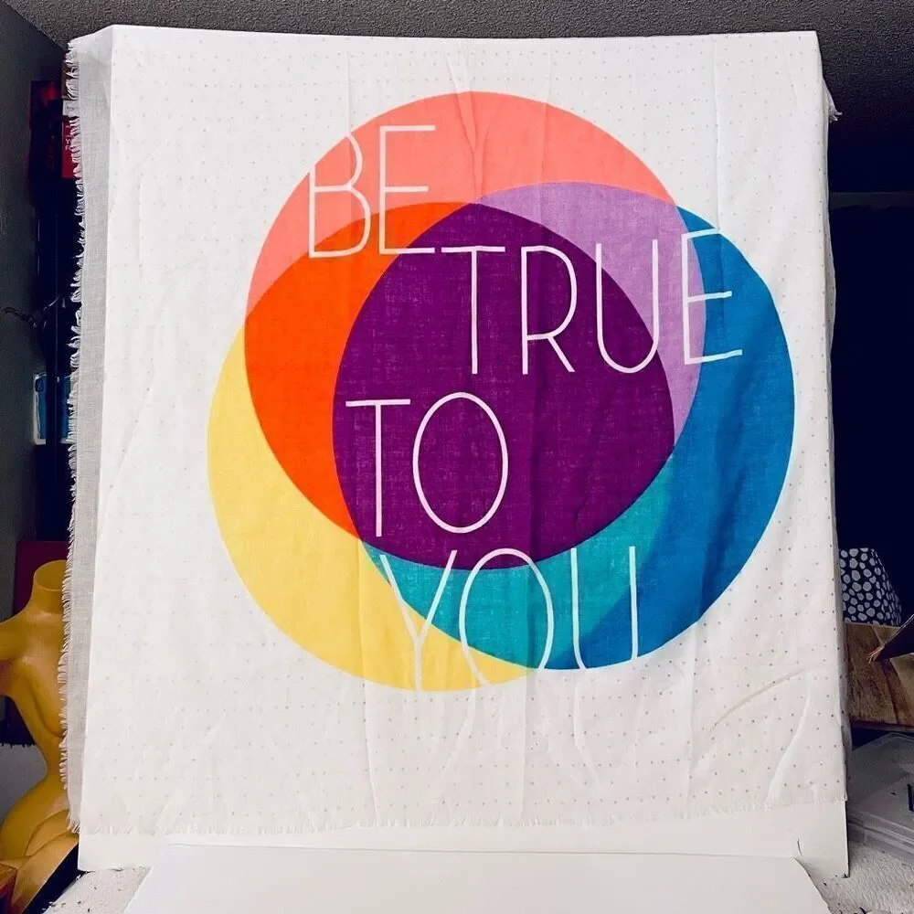 NWT Vintage Aeropostale Be True To You Rainbow Colors Pride Scarf Wrap Pashmina